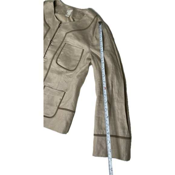 J. Crew Women’s 100% Linen Blazer Khaki 6 Small - Picture 7 of 8